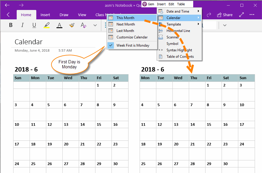 uwp-insert-this-month-calendar-into-onenote-office-onenote-gem-add-ins