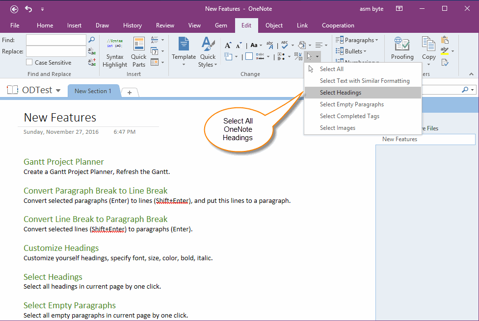 select-all-headings-in-onenote-page-by-one-click-to-change-headings