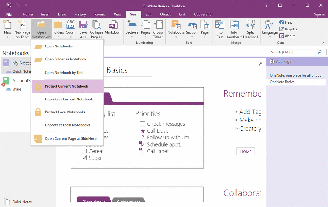 How To Password Protect Current OneNote Notebook Office OneNote Gem 