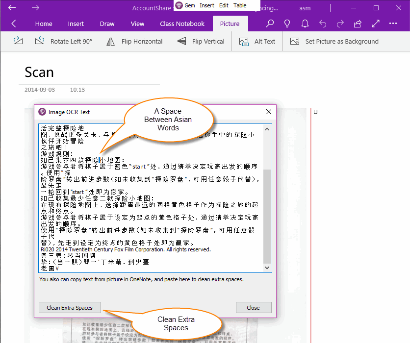 how to use onenote ocr