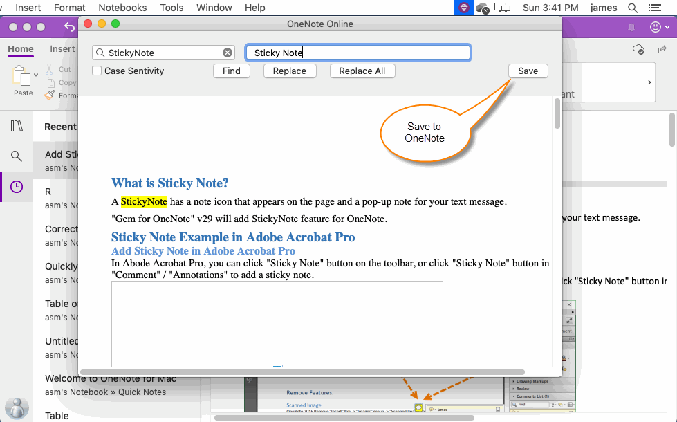 mac onenote gem