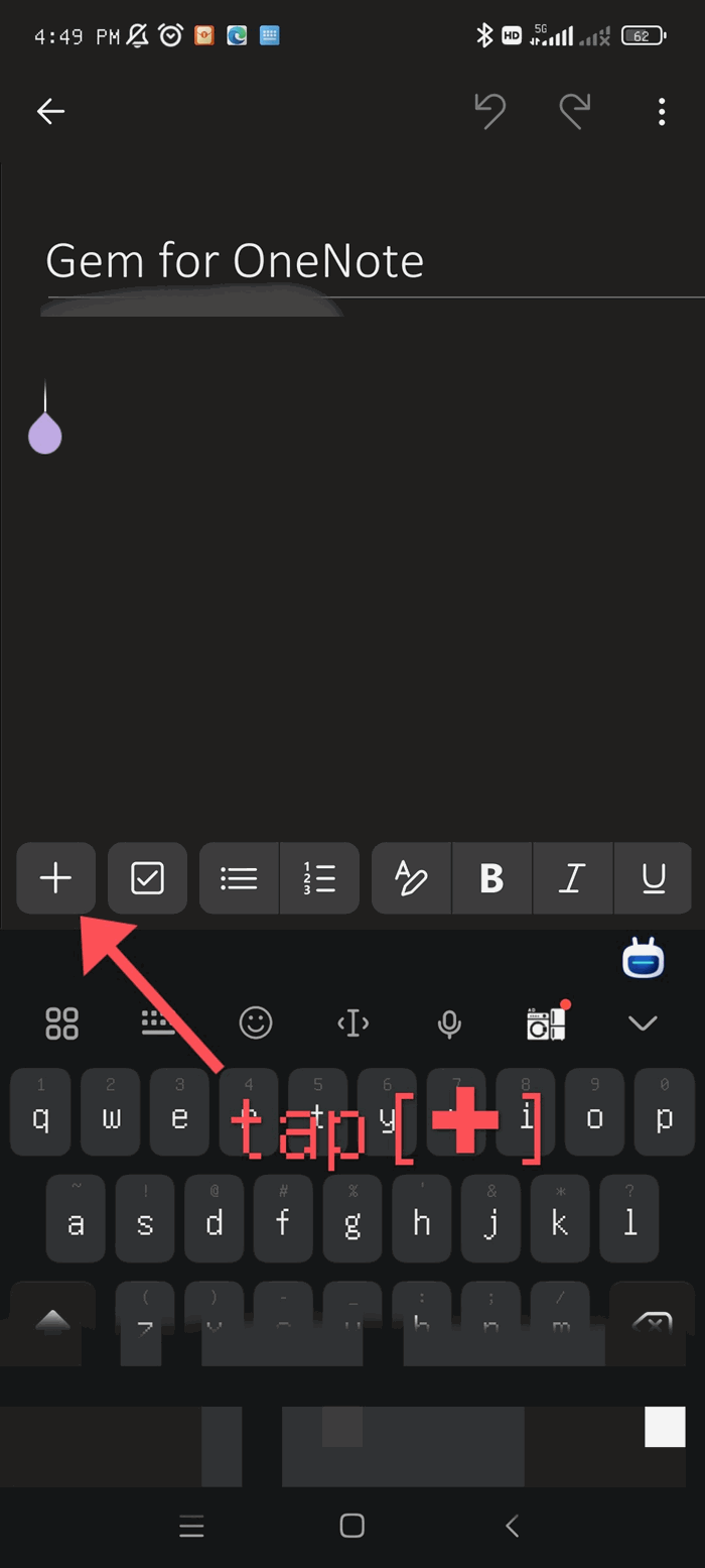 Insert button