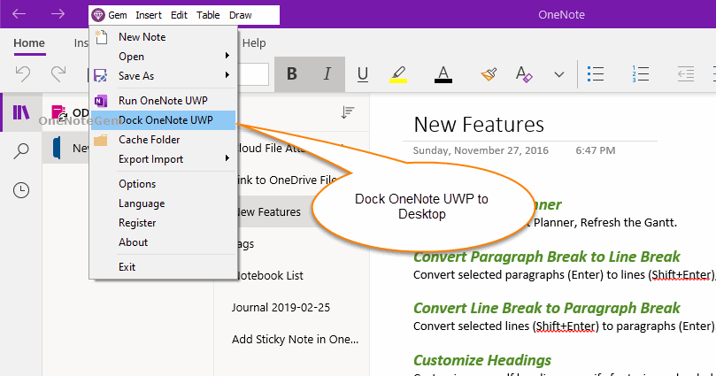 onenote uwp