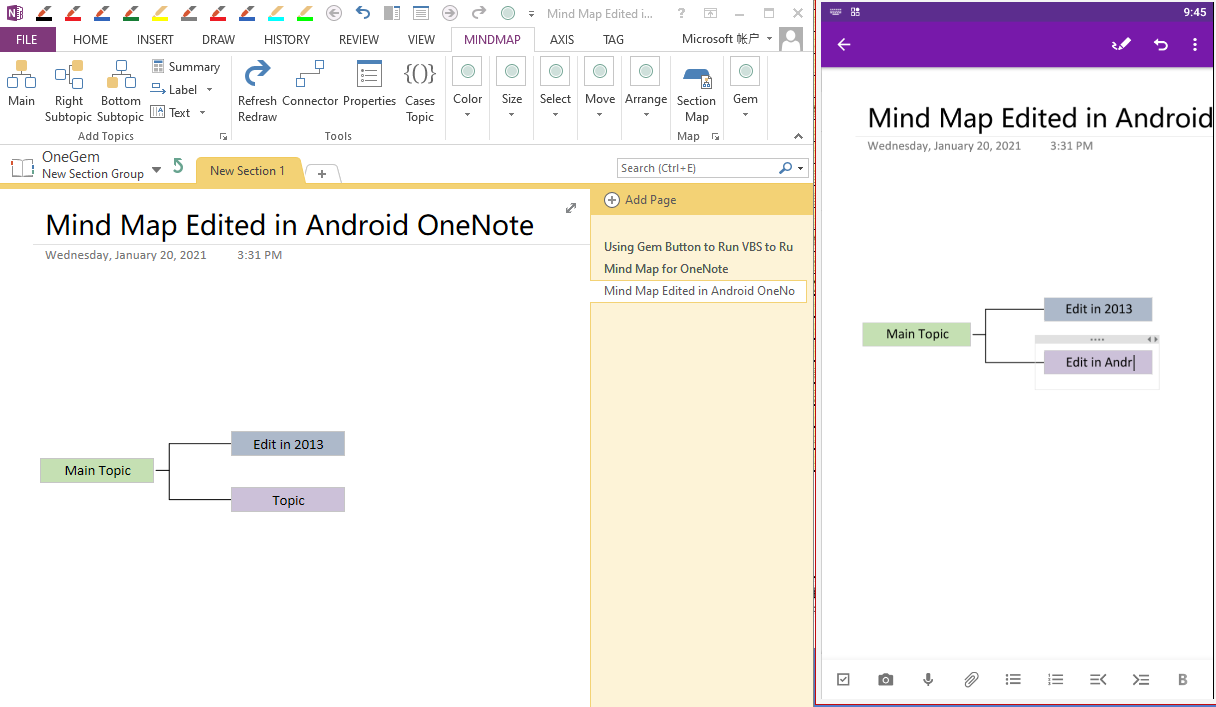 onenote mind mapping free