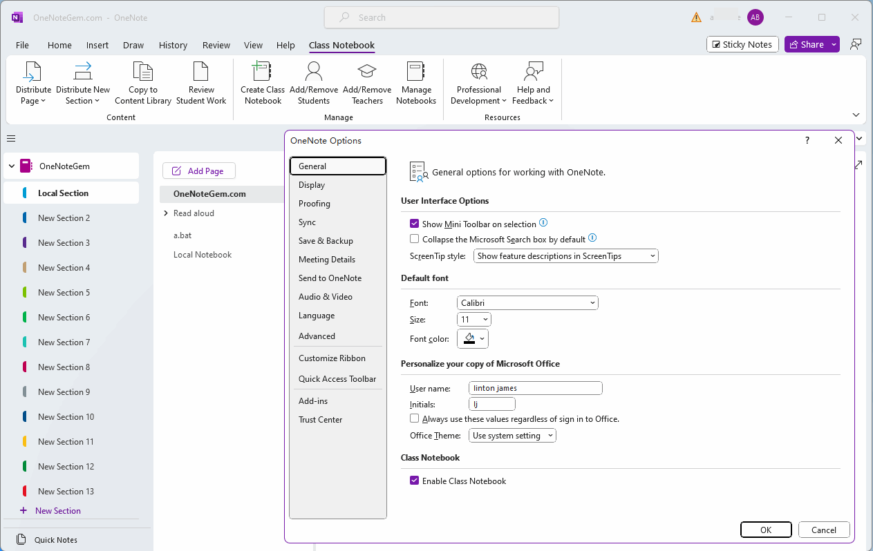 How to Enable Class Notebook Tab in Windows Office OneNote 2024 ...