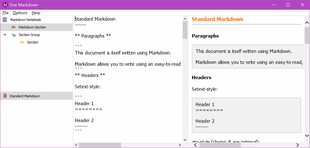 One Markdown for Windows
